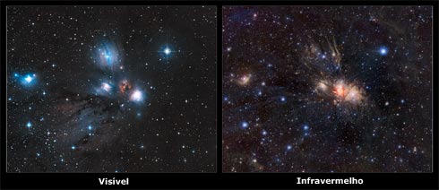 Constelao de Monoceros - Comparativo infravermelho e visvel