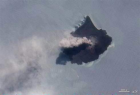 Vulcão Kracatoa registrado pelo satélite EO-1, da Nasa