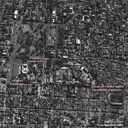 Imagem de satlite de Porto Principe - Haiti - Vista da cidade destruida