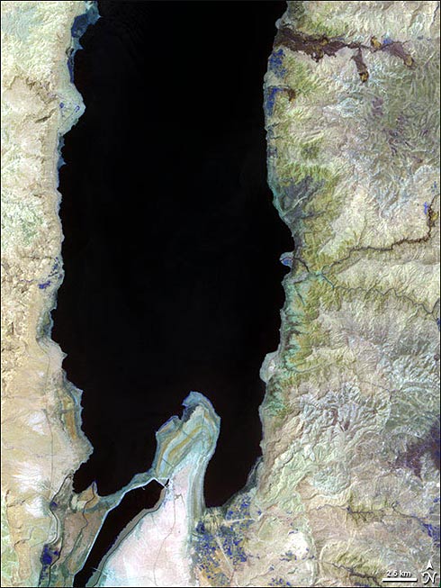 Imagem de satélite do Mar morto