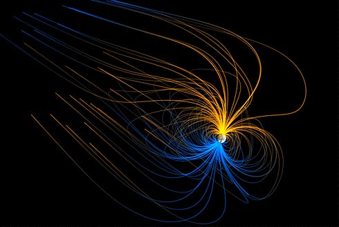 Linhas do campo magnético da Terra