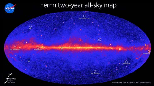 Mapa Universo em raios-gama Telescpi Espacial Fermi
