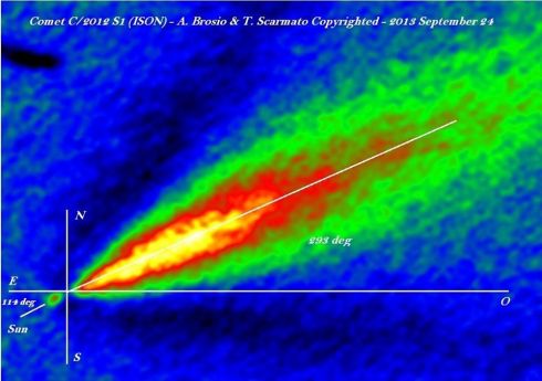 Jato de gases do cometa ISON