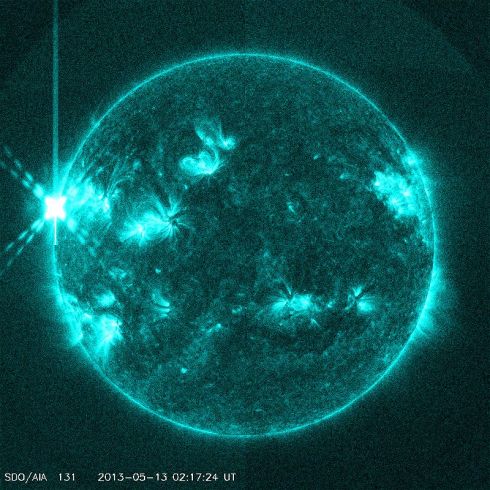 Imagem da Erupo solar de maio de 2013