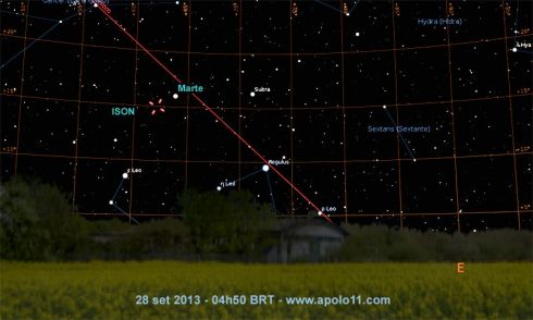 Carta Celeste do Cometa C/2012 S1 ISON