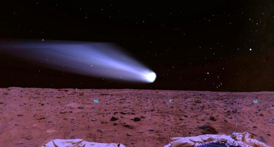 Cometa Siding Spring nascendo em Marte