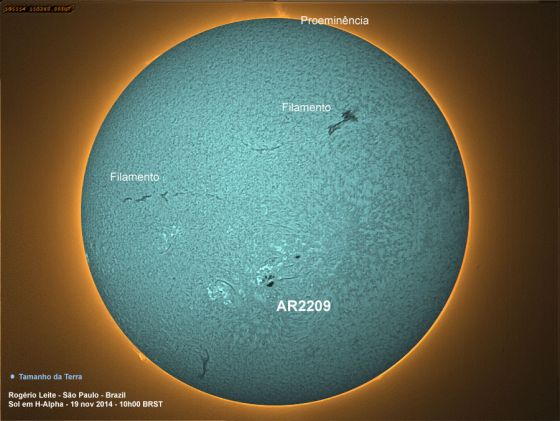 Mancha Solar AR2209 em H-alpha