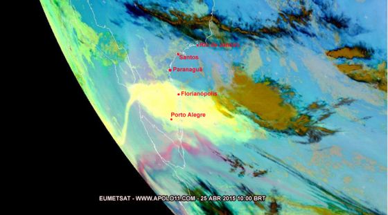 Cinzas do vulco Calbuco chegam ao Paran e avanam em direo ao Sudeste