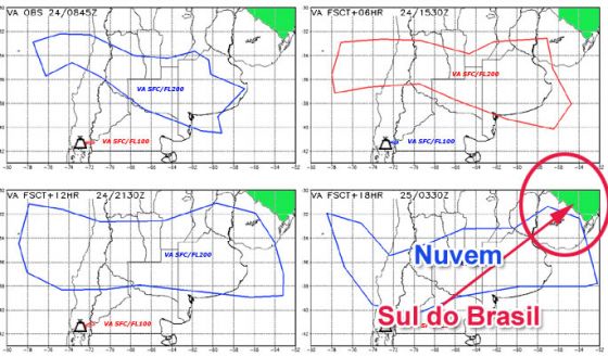 Cinzas vulcanicas no Brasil