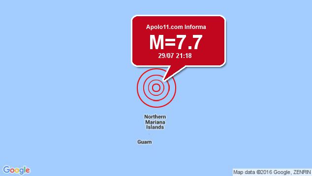 Forte terremoto atinge Ilhas Marianas do Norte, a 32 km de A