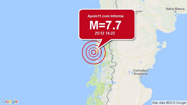 Forte terremoto sacode Chile, a 77 km de Puerto Quellon