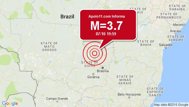 Terremoto de 3.7 pontos  registrado a 10 km de Estrela do Norte, GO