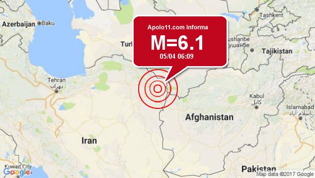 Forte terremoto sacode Ir, a 71 km de Torbat-e Jam
