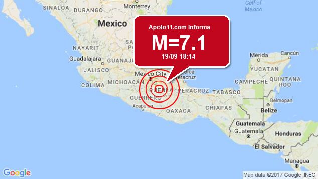 Forte terremoto sacode Mxico, a 5 km de Raboso