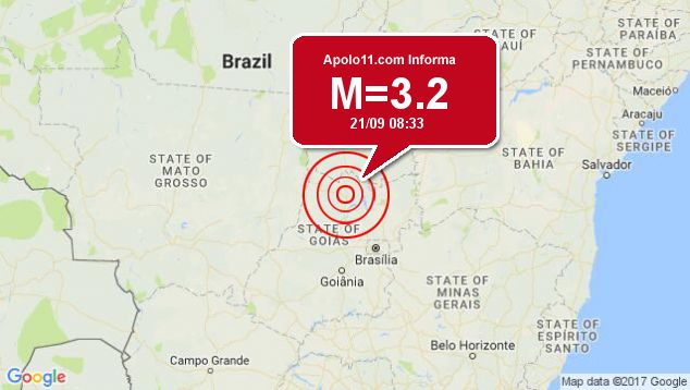 Terremoto de 3.2 pontos  registrado a 2 km de Morrinhos, GO