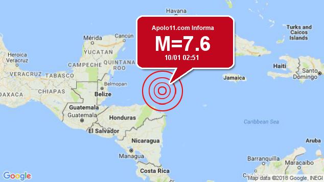 Forte terremoto sacode Honduras, a 36 km de Great Swan Islan