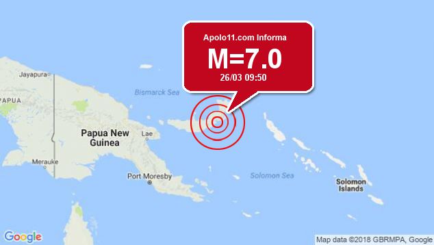 Forte terremoto sacode Papua Nova Guin, a 153 km de Kimbe
