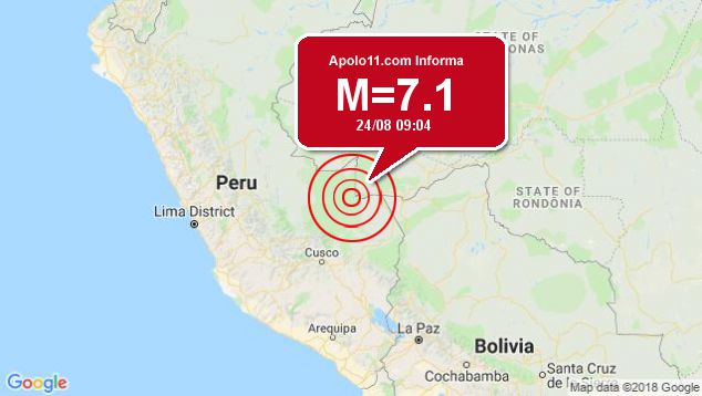 Forte terremoto atinge Peru, a 138 km de Iberia