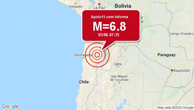 Forte terremoto sacode Chile, a 48 km de San Pedro de Atacama