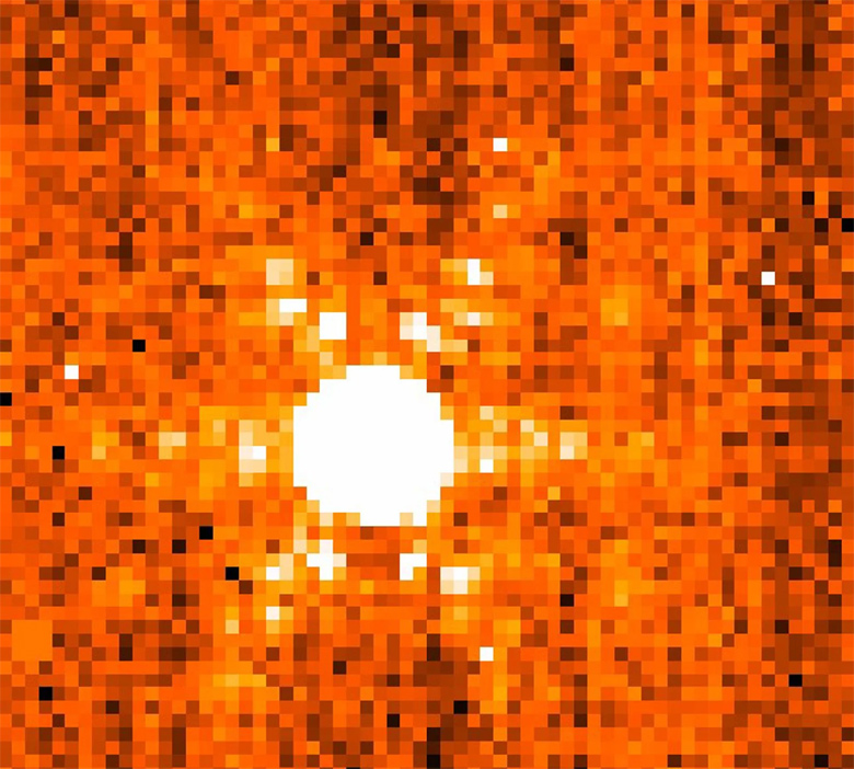 Primeira imagem em infra vermelho do sistema TRAPPIST-1, feita pelo telescpio James Webb, em julho de 2022.<BR>