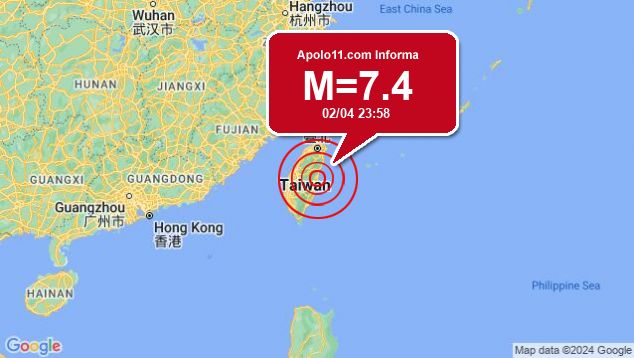 Forte terremoto sacode Taiwan, a 18 km de Hualien City