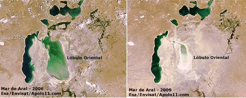 Imagens de satlite do mar de Aral