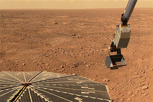 Brao Robtico e paisagem marciana