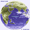 Imagem de sat�lite do oceano �ndico