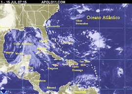 real time satellite image from United States and Mexico Gulf