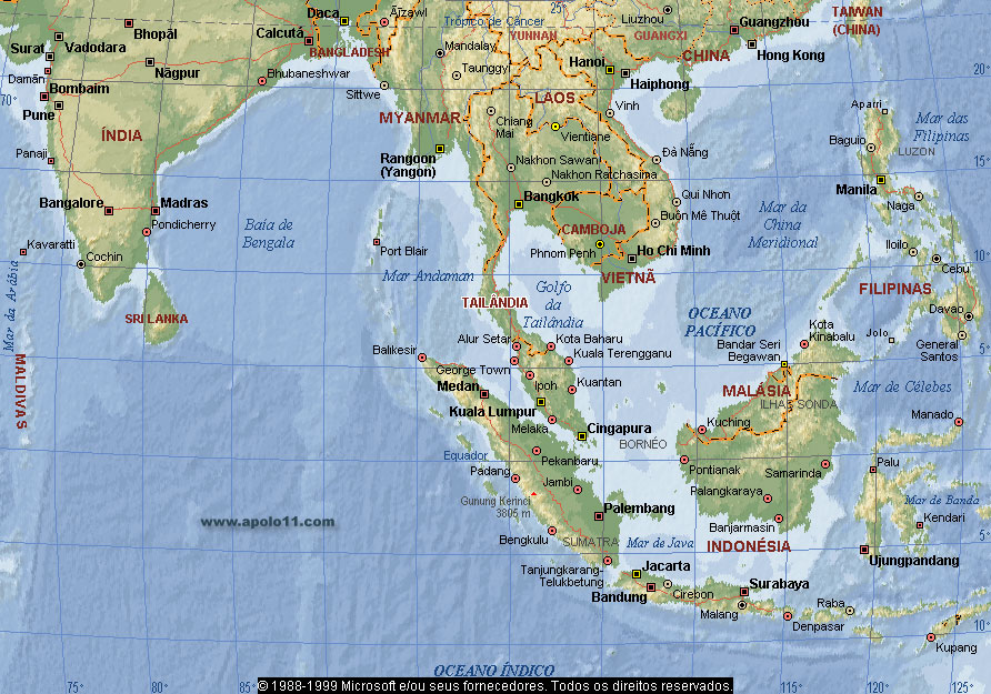 Mapa da sia (Sudeste)