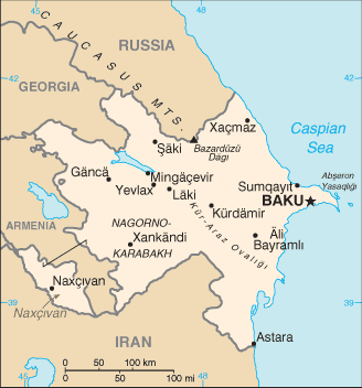 Mapa Azerbaijo