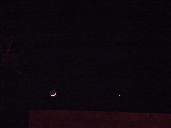 Imagem 2 - Conjunção da Lua e dos planetas  Mercúrio, Vênus e Marte