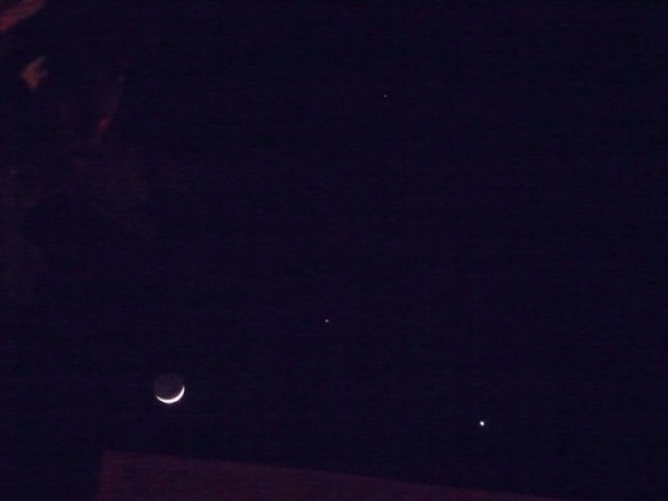 Imagem 3 - Conjunção da Lua e dos planetas  Mercúrio, Vênus e Marte