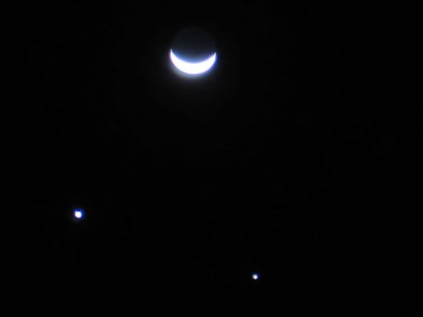 Conjunção Lua x Vênus x Júpiter