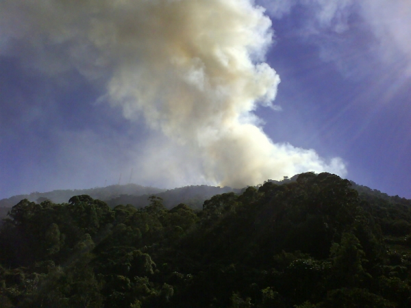 Serra do Caracol em chamas, Andradas-MG