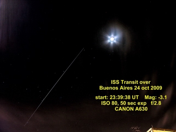 Passagem ISS sobre cu de Buenos Aires