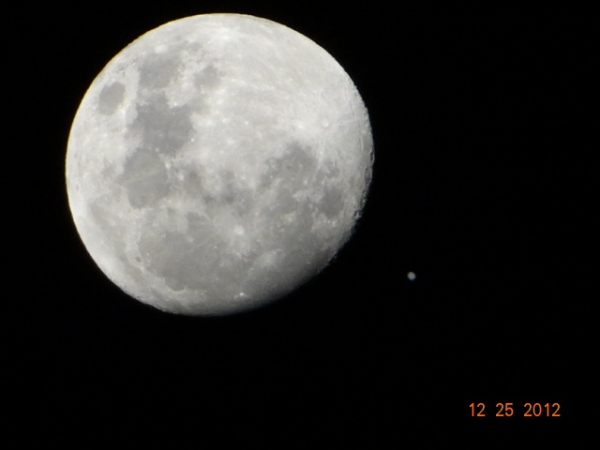 Lua e Jupiter juntos