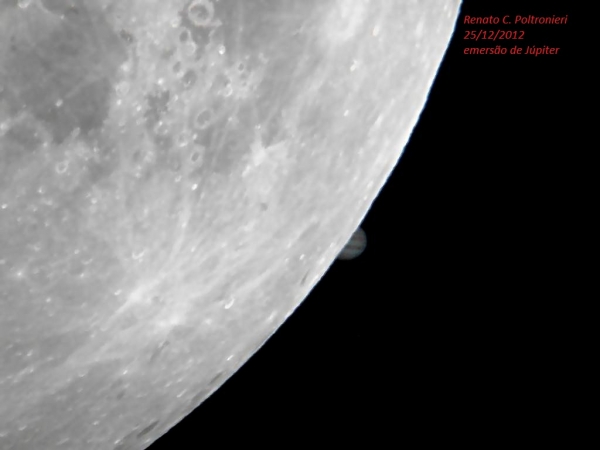 Ocultação de Júpiter pela Lua em 25/12/2012