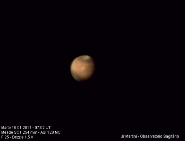 Marte na madrugada de 16 01 2014