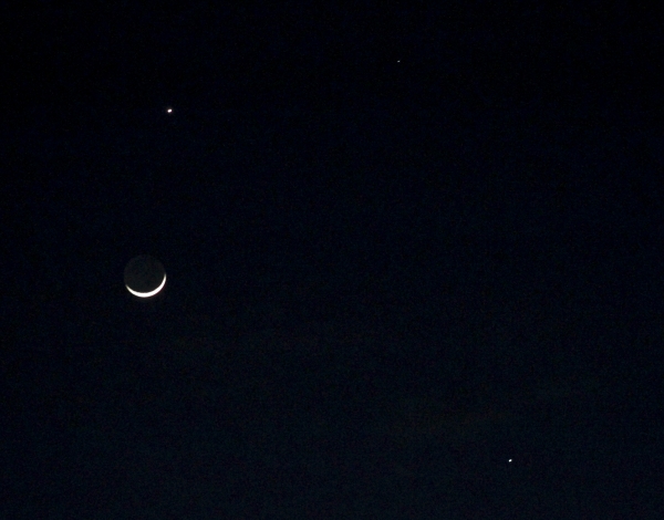 Conjunção Venus e Jupiter com a Lua e Regulus