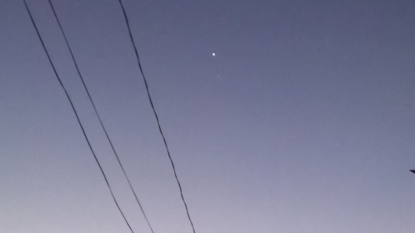 Vênus mais brilhante e Jupiter mais apagado vistos do céu de Santa Maria - DF