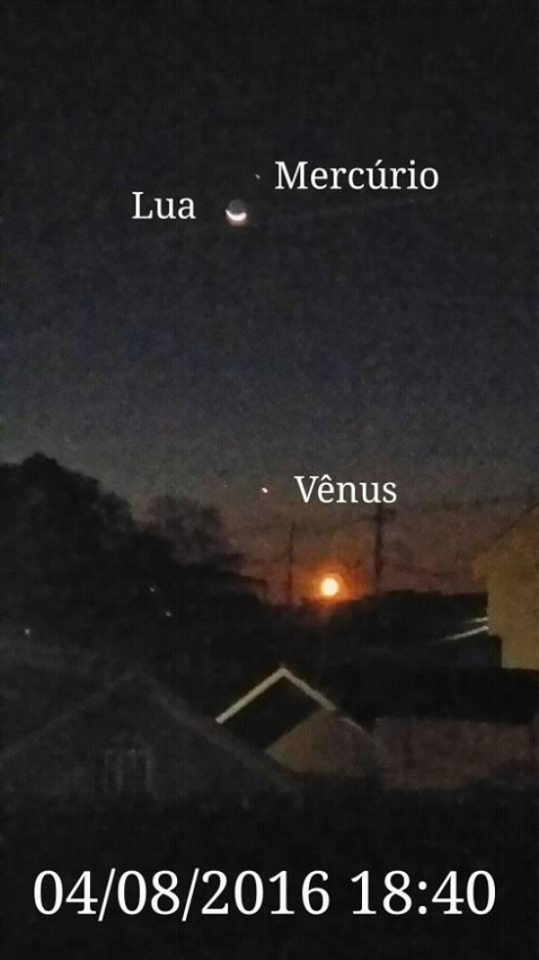Conjunção Vênus, Lua e Mercúrio