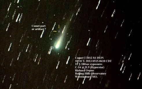 Cometa ISON e possvel fragmento