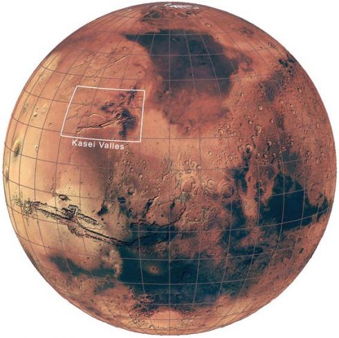 Marte - Localização de Kasei Valles