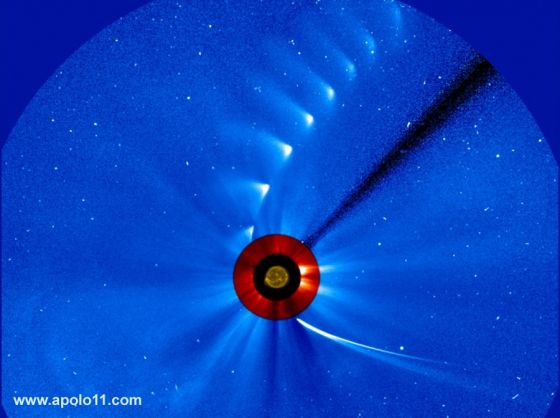 Caminho feito pelo Cometa ISON durante a maxima aproximacao (Perielio)