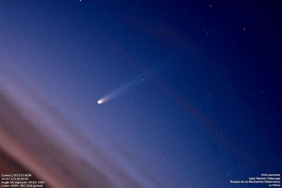 Cometa ISON observado em La Palma, nas Ilhas Canarias