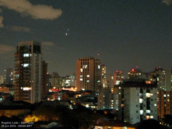 Conjuncao Venis Jupiter vista de Sao paulo