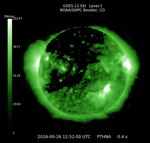 Buraco Coronal visto no espectro de raios-x