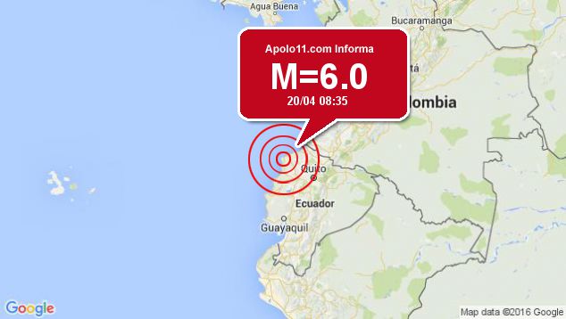 Forte terremoto sacode Equador, a 12 km de Muisne