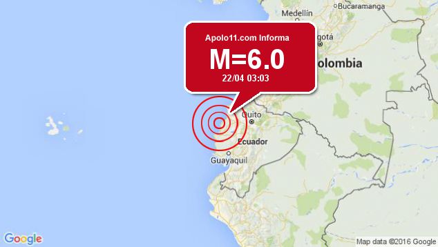 Forte terremoto atinge Equador, a 33 km de Bahia de Caraquez